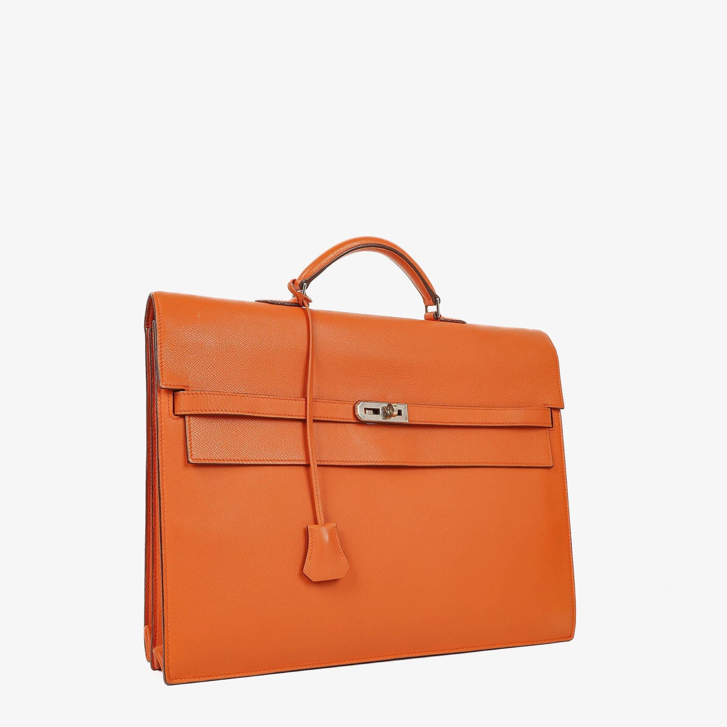 Hermès Kelly Depeche 38 Tasche aus orangefarbenem Epsom Leder