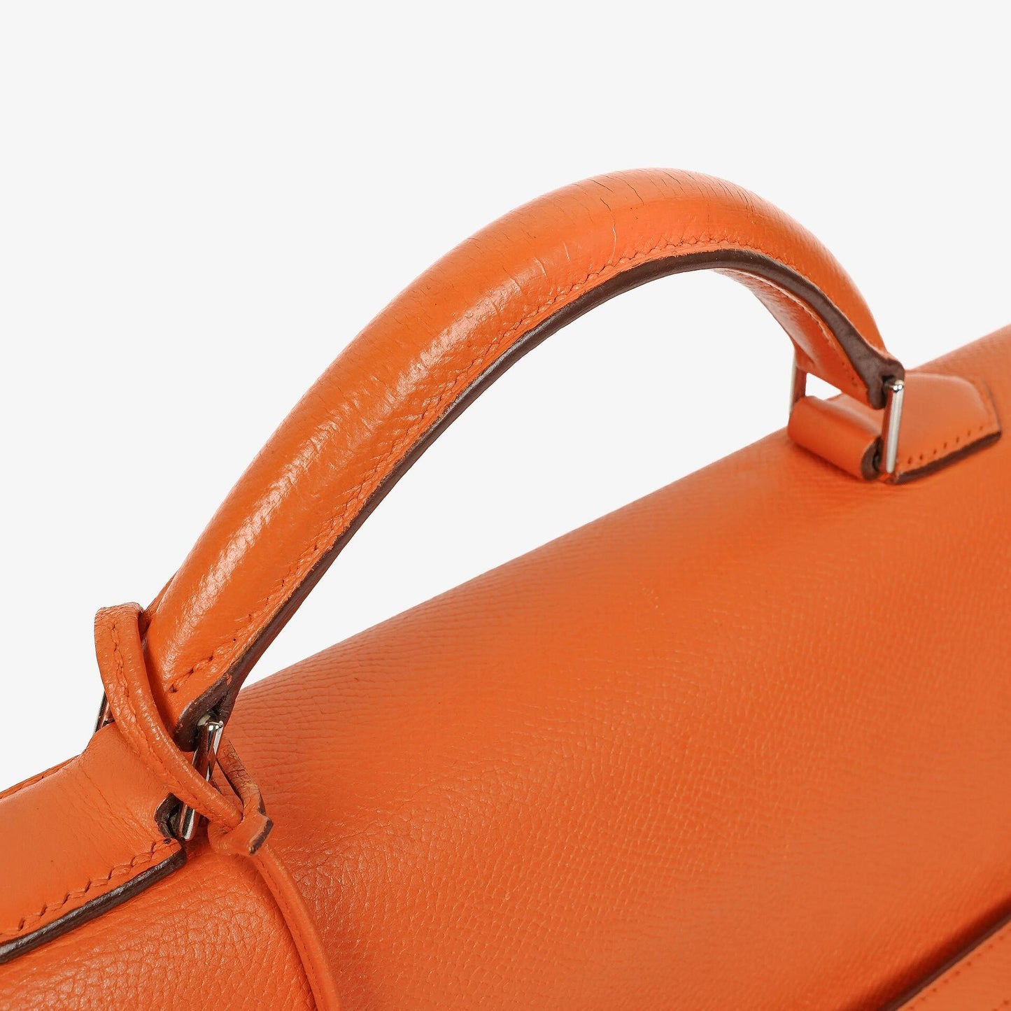Hermès Kelly Depeche 38 Tasche aus orangefarbenem Epsom Leder