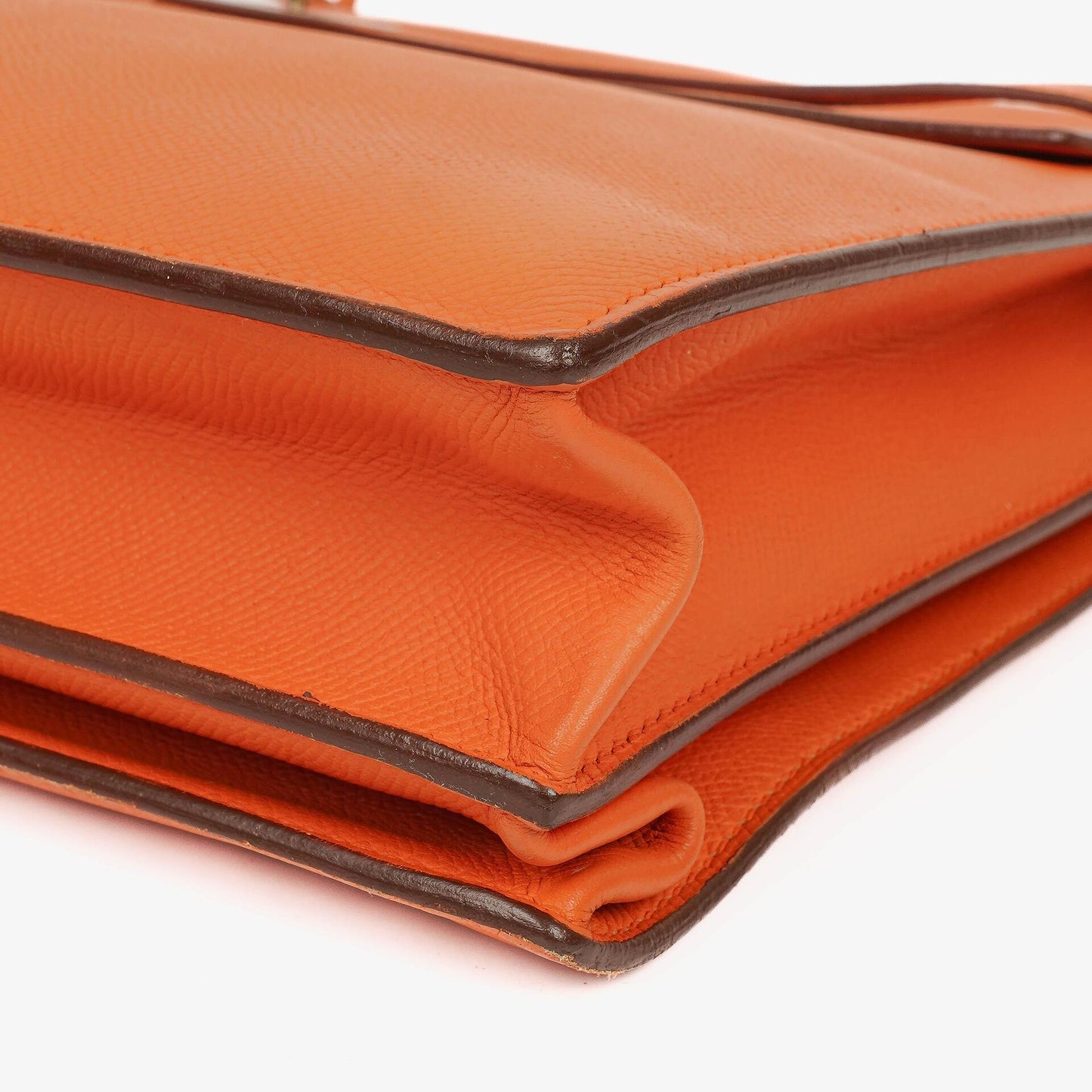 Hermès Kelly Depeche 38 Tasche aus orangefarbenem Epsom Leder