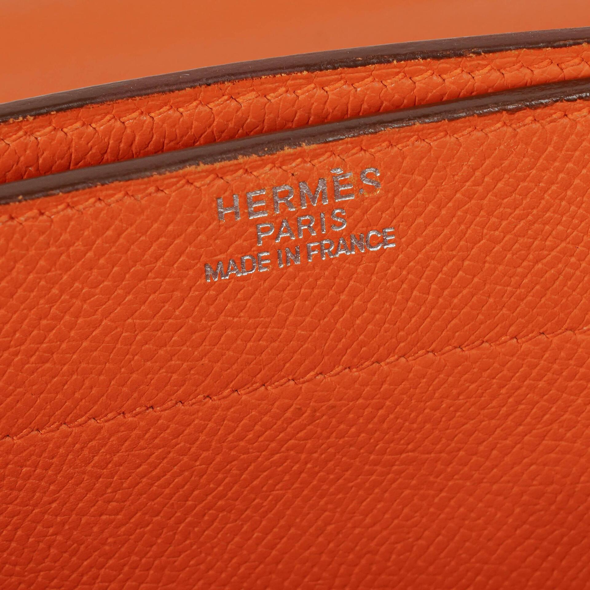 Hermès Kelly Depeche 38 Tasche aus orangefarbenem Epsom Leder