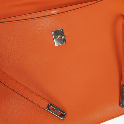 Hermès Kelly Depeche 38 Tasche aus orangefarbenem Epsom Leder