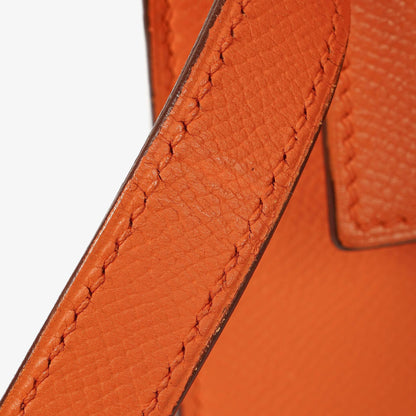 Hermès Kelly Depeche 38 Tasche aus orangefarbenem Epsom Leder