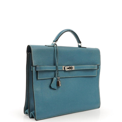 Hermès Kelly Depeches 34 Bleu Jean Epsom Mit Palladium Hardware, 2006