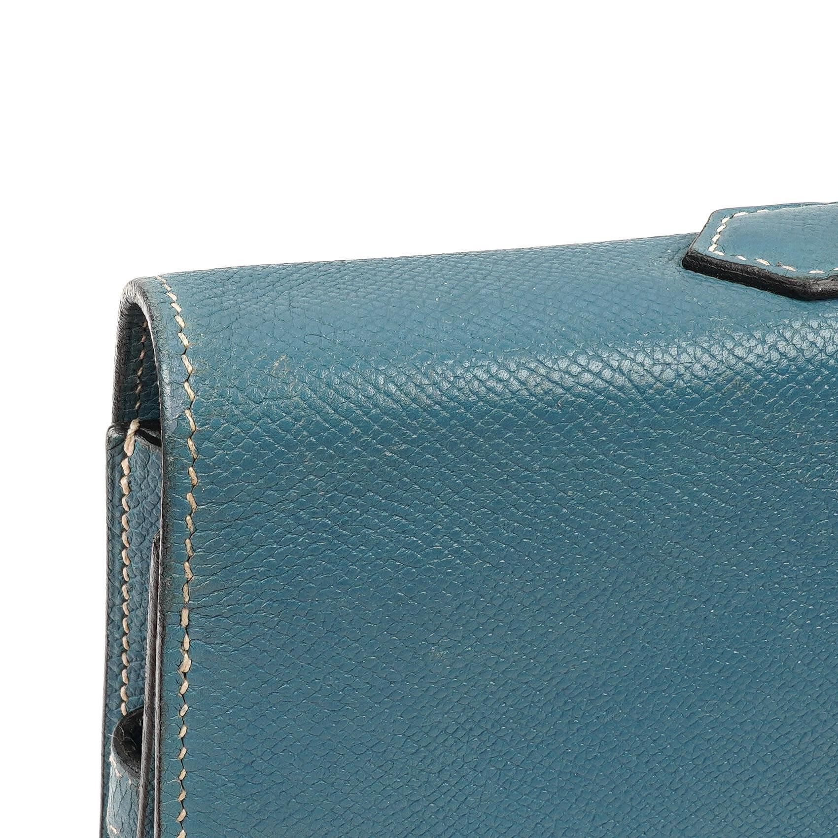 Hermès Kelly Depeches 34 Bleu Jean Epsom Mit Palladium Hardware, 2006