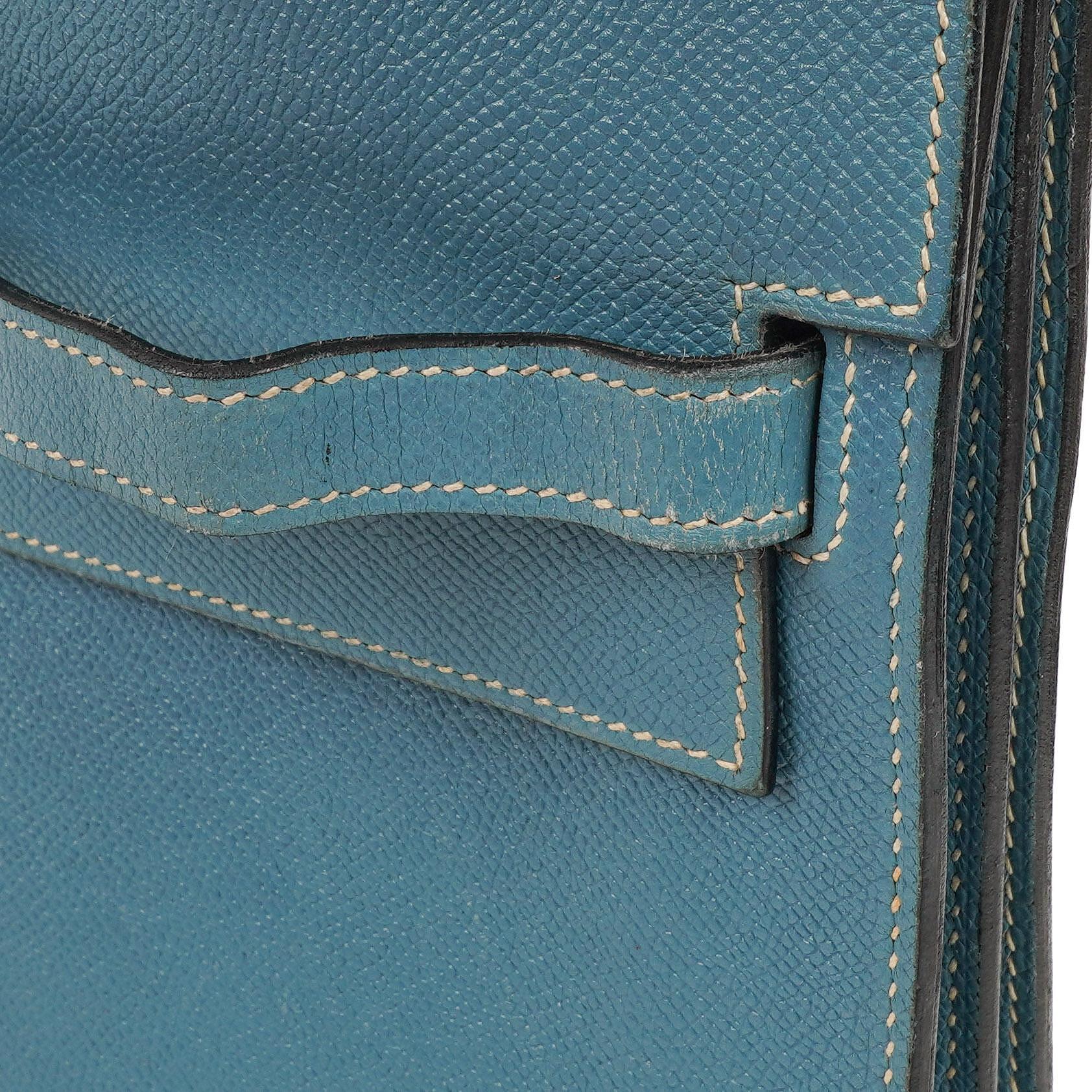 Hermès Kelly Depeches 34 Bleu Jean Epsom Mit Palladium Hardware, 2006