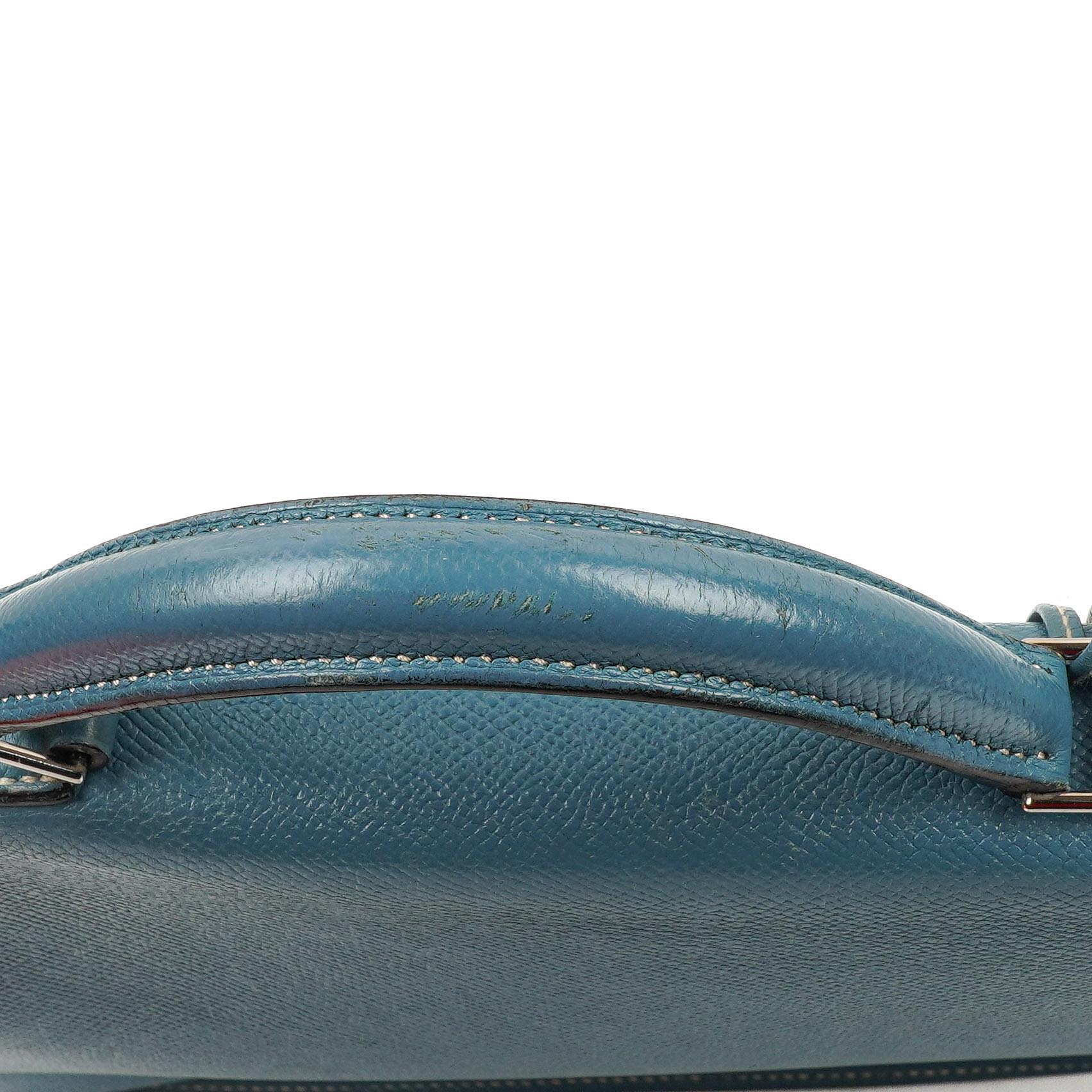 Hermès Kelly Depeches 34 Bleu Jean Epsom Mit Palladium Hardware, 2006