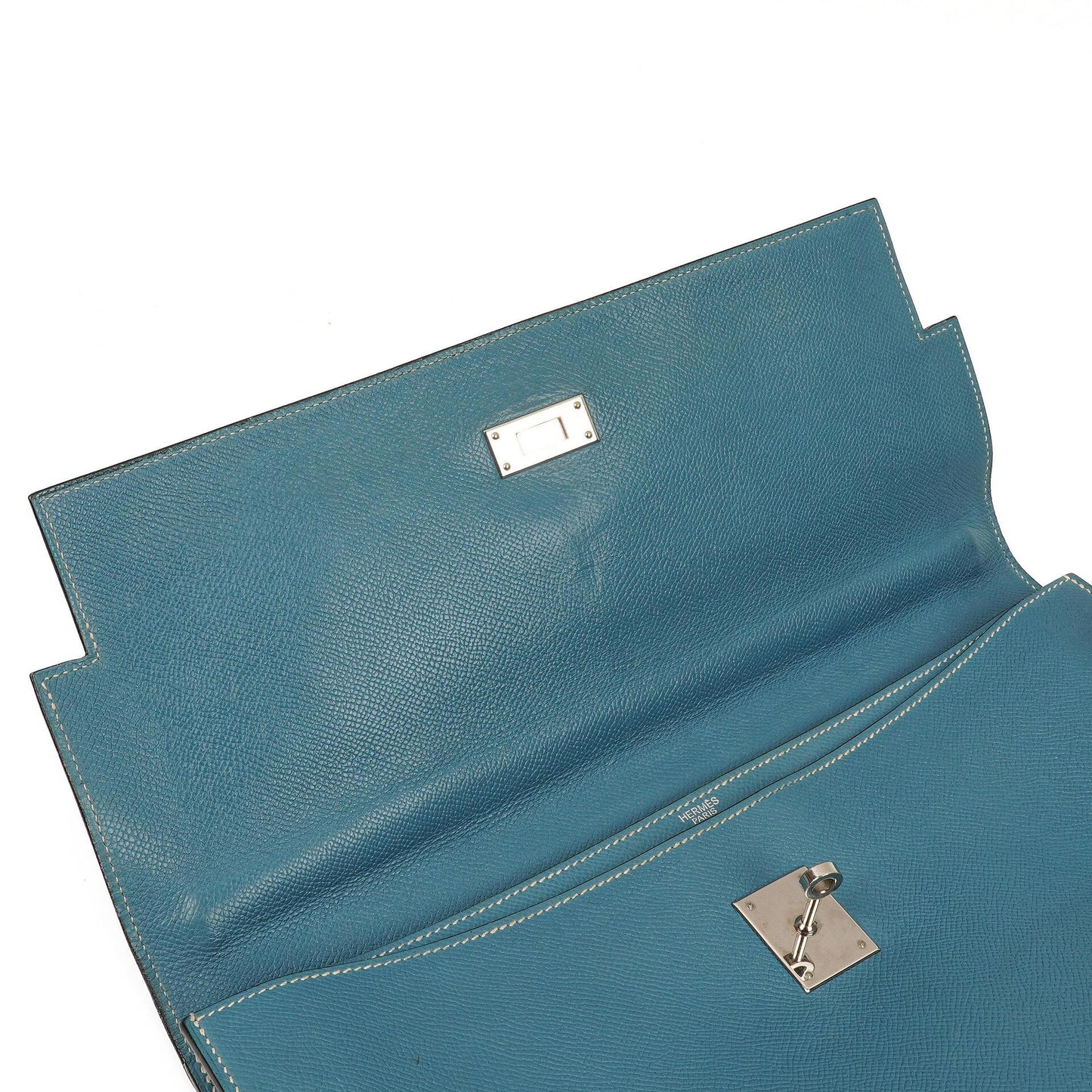 Hermès Kelly Depeches 34 Bleu Jean Epsom Mit Palladium Hardware, 2006