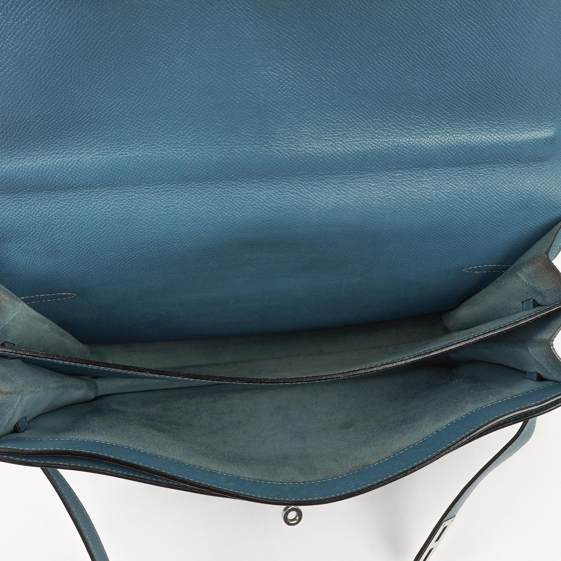 Hermès Kelly Depeches 34 Bleu Jean Epsom Mit Palladium Hardware, 2006