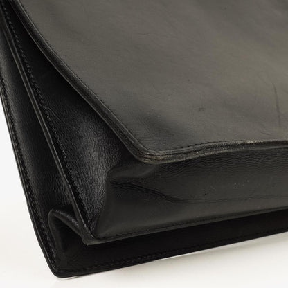 Hermès Kelly Depeches 37 aus schwarzem Boxleder mit Palladium-Beschlägen, 2003