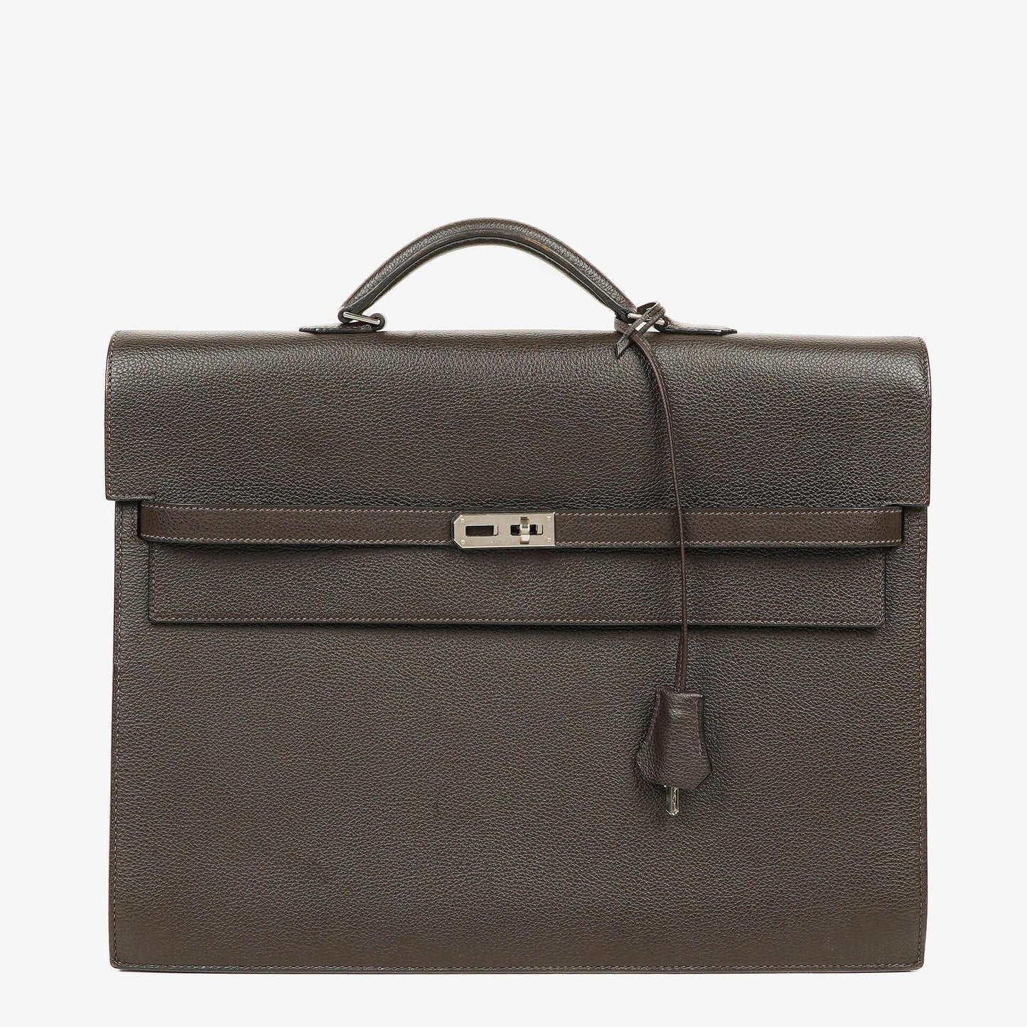 Hermes Kelly Depeches 38 Macassar Epsom Leder Mit Palladium Beschlägen