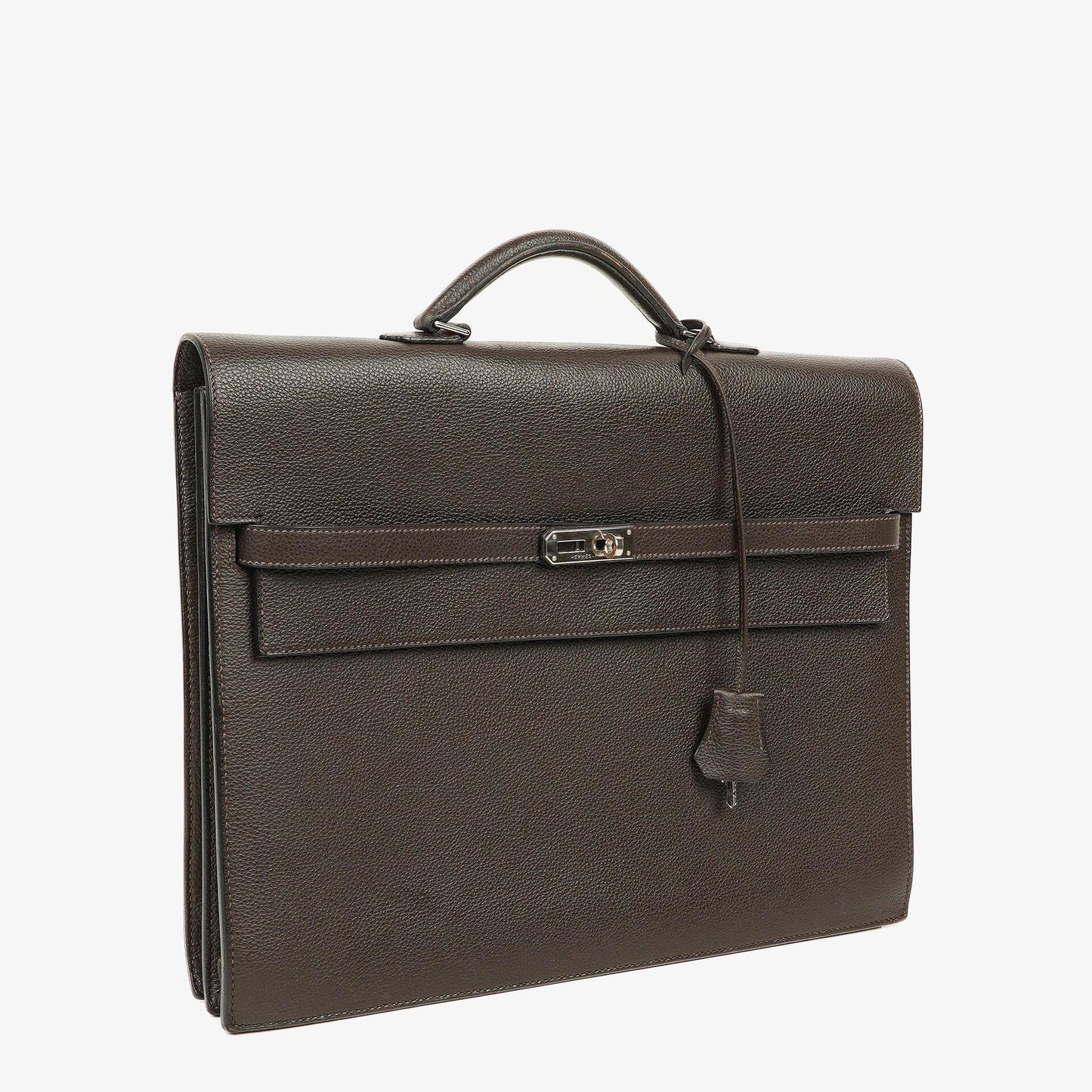 Hermes Kelly Depeches 38 Macassar Epsom Leder Mit Palladium Beschlägen