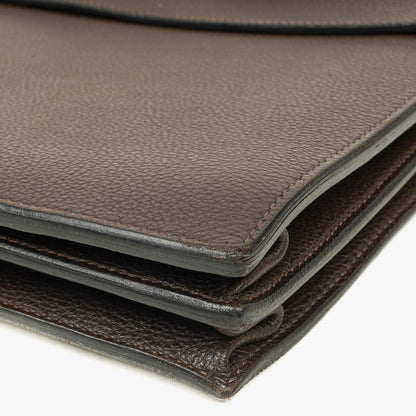 Hermes Kelly Depeches 38 Macassar Epsom Leder Mit Palladium Beschlägen