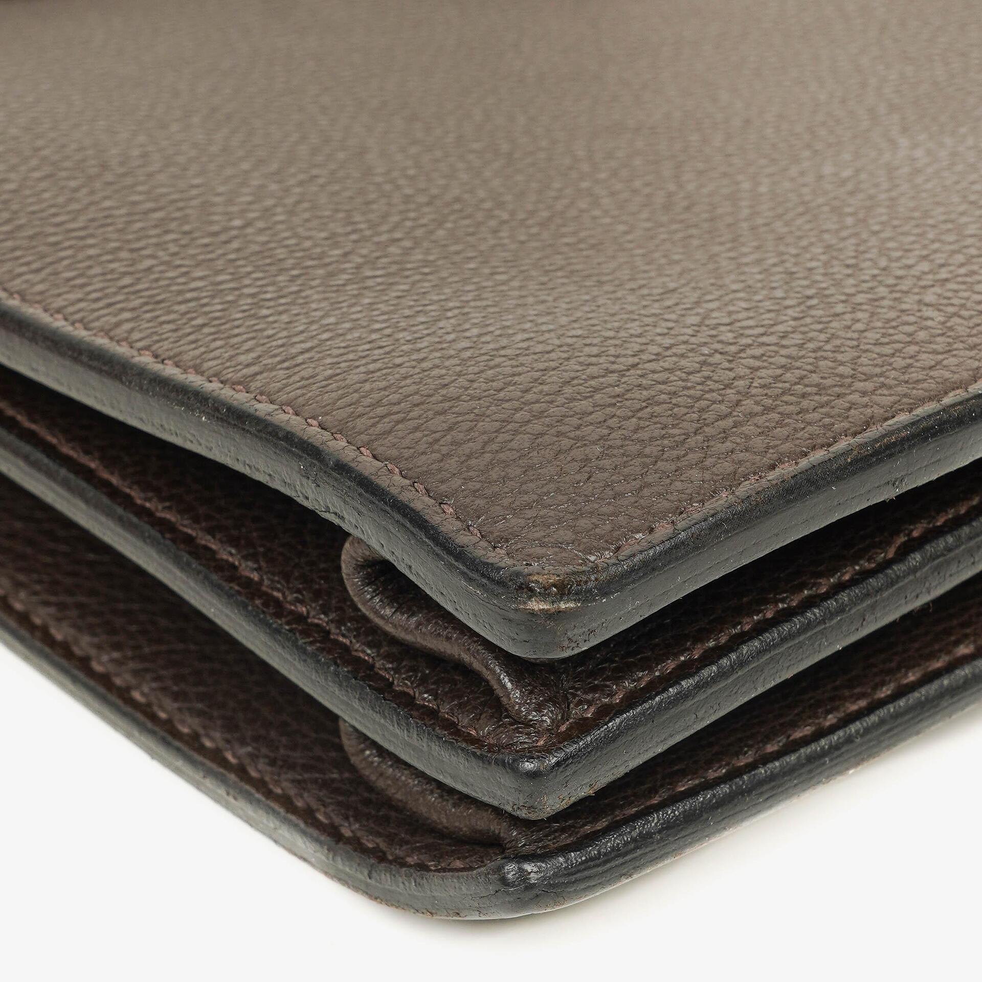 Hermes Kelly Depeches 38 Macassar Epsom Leder Mit Palladium Beschlägen