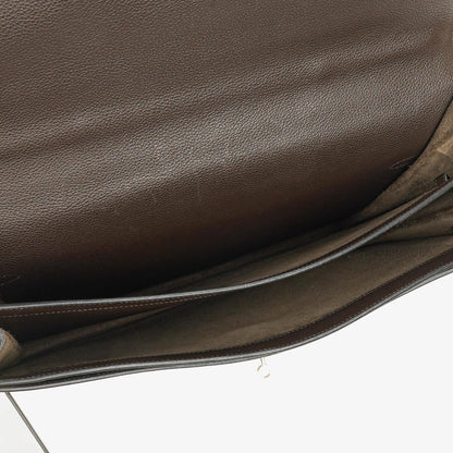 Hermes Kelly Depeches 38 Macassar Epsom Leder Mit Palladium Beschlägen