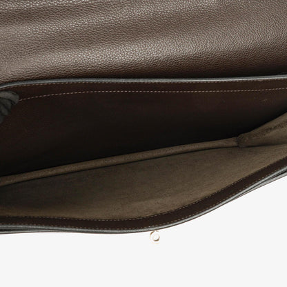 Hermes Kelly Depeches 38 Macassar Epsom Leder Mit Palladium Beschlägen