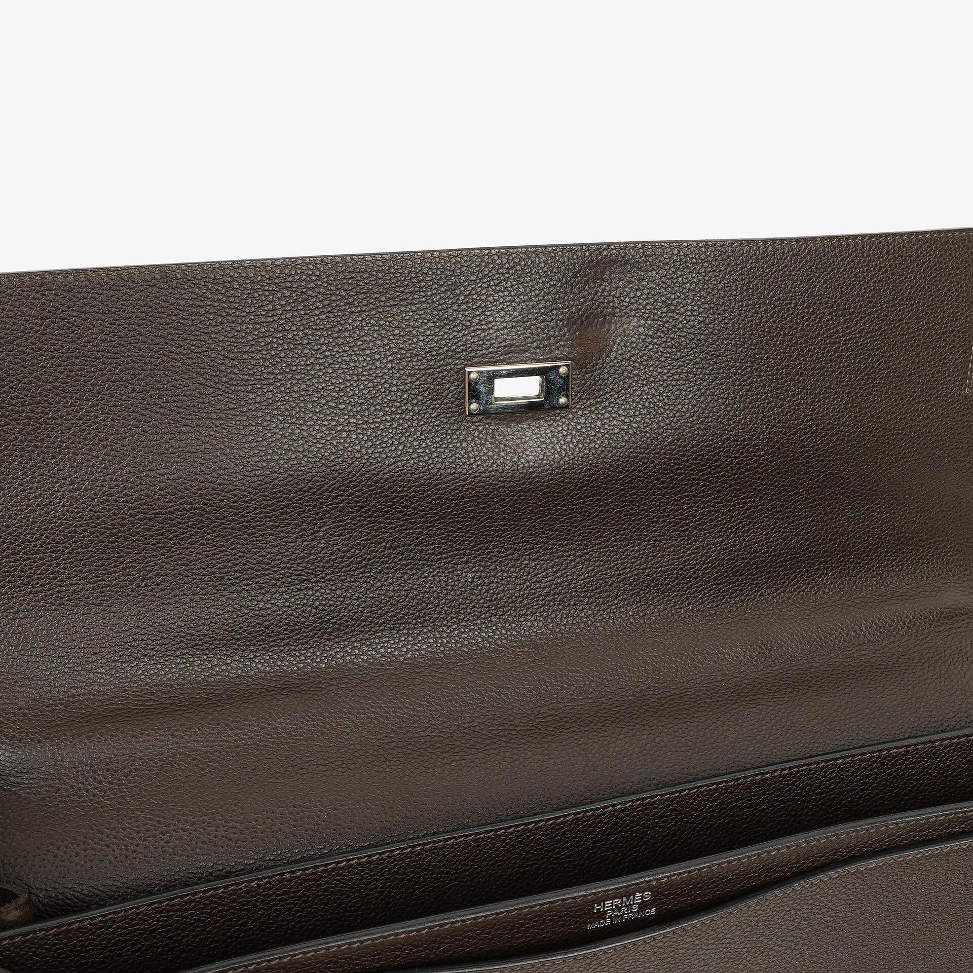 Hermes Kelly Depeches 38 Macassar Epsom Leder Mit Palladium Beschlägen