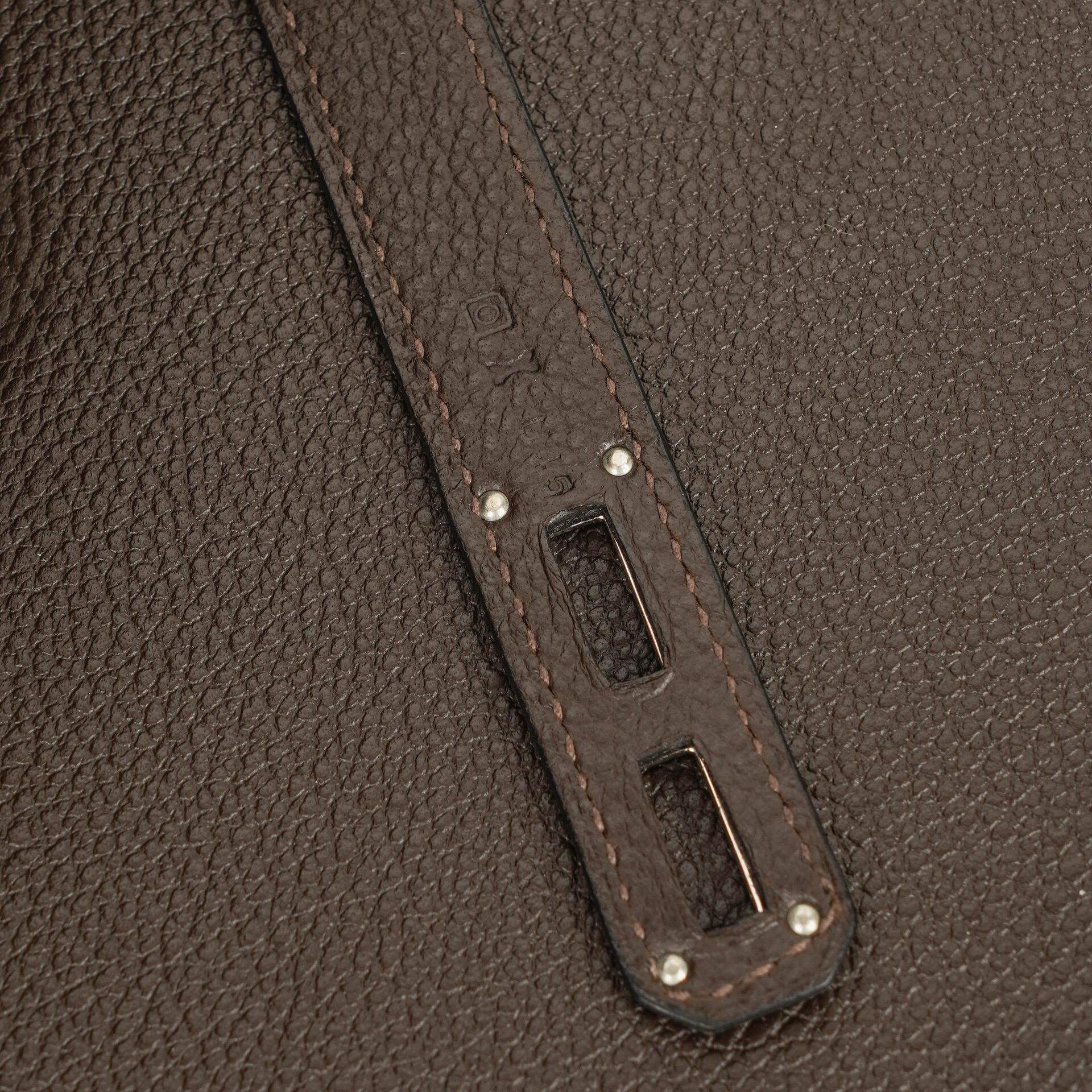Hermes Kelly Depeches 38 Macassar Epsom Leder Mit Palladium Beschlägen