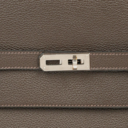 Hermes Kelly Depeches 38 Macassar Epsom Leder Mit Palladium Beschlägen