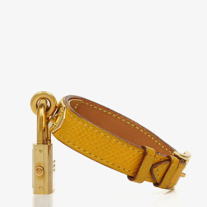 Hermès Kelly vergoldete Uhr mit Leder