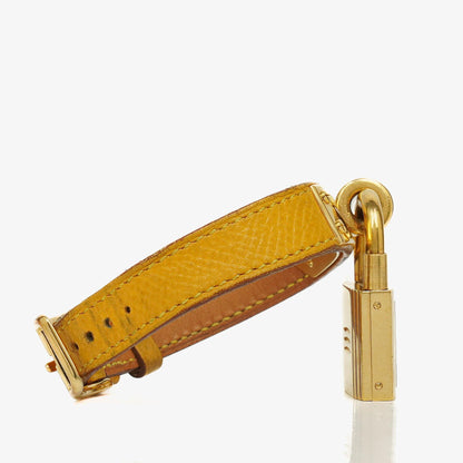Hermès Kelly vergoldete Uhr mit Leder