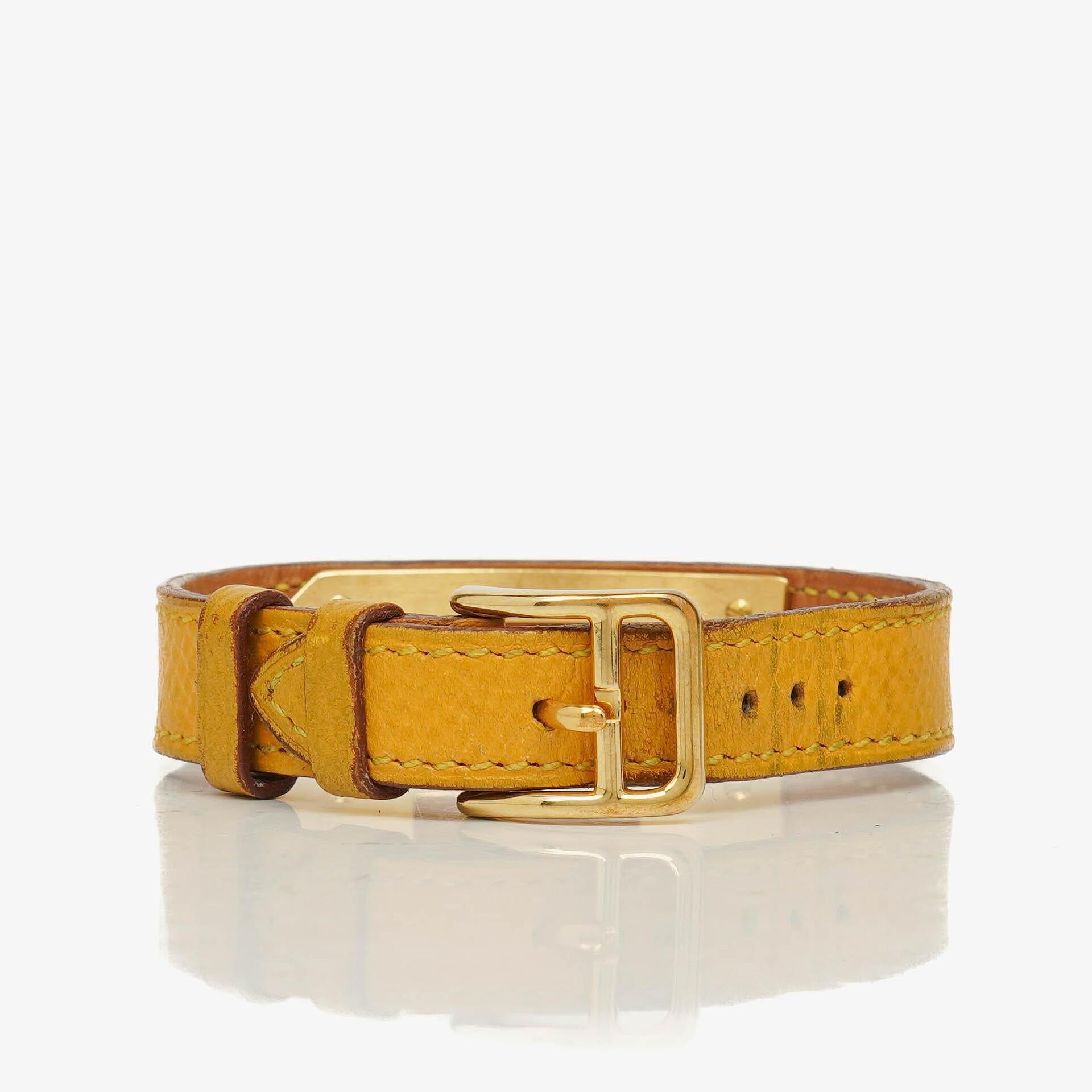 Hermès Kelly vergoldete Uhr mit Leder