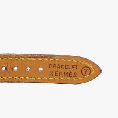 Hermès Kelly vergoldete Uhr mit Leder