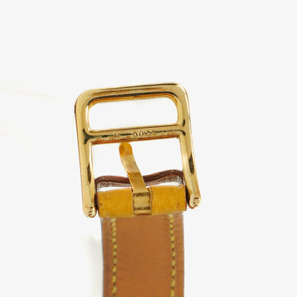 Hermès Kelly vergoldete Uhr mit Leder