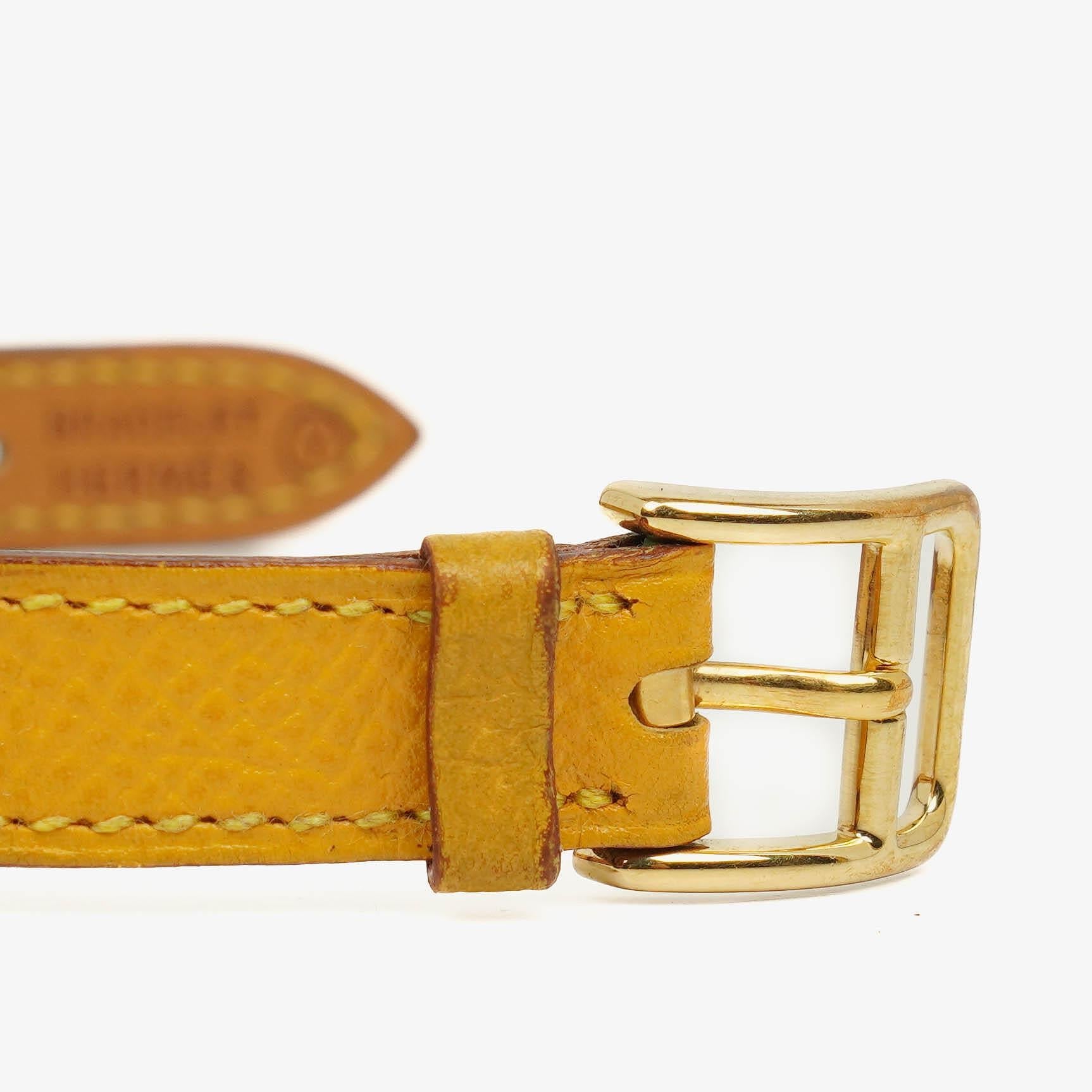 Hermès Kelly vergoldete Uhr mit Leder
