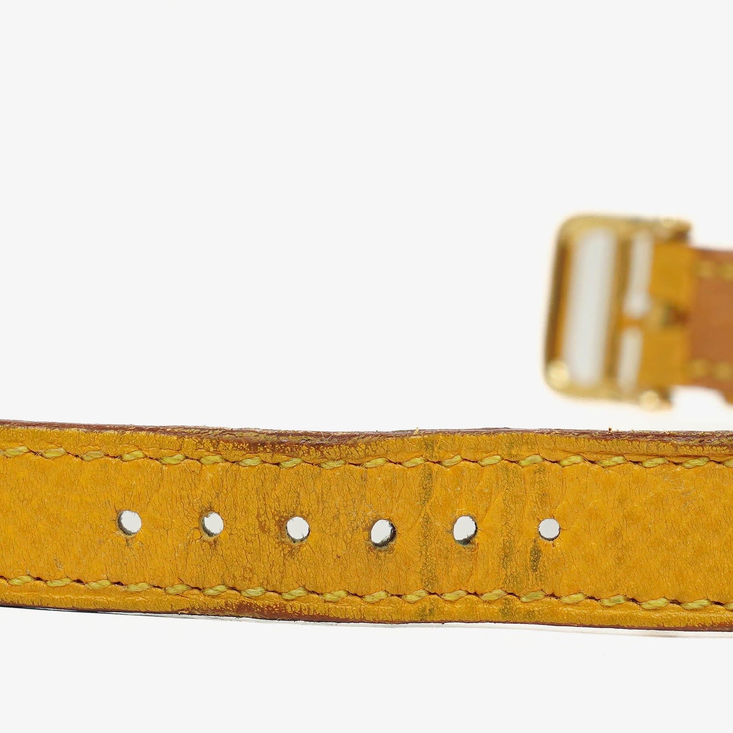Hermès Kelly vergoldete Uhr mit Leder