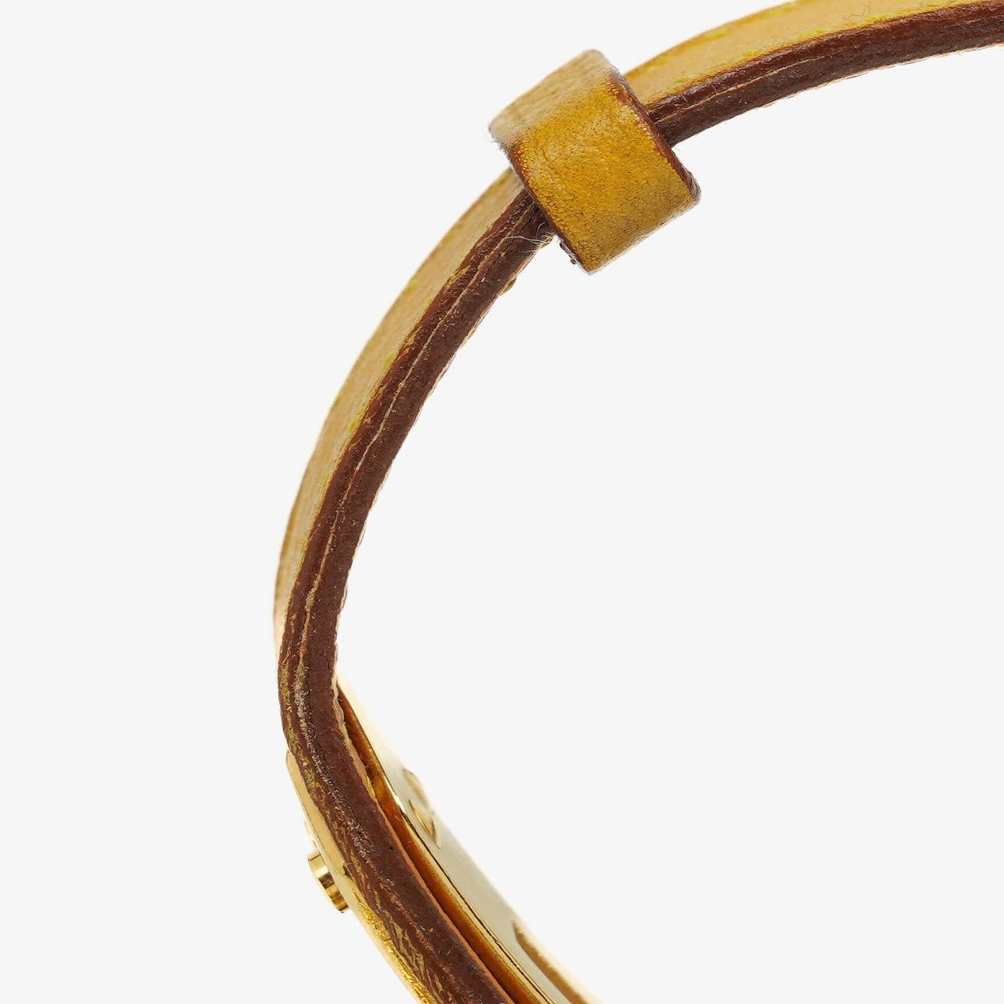Hermès Kelly vergoldete Uhr mit Leder
