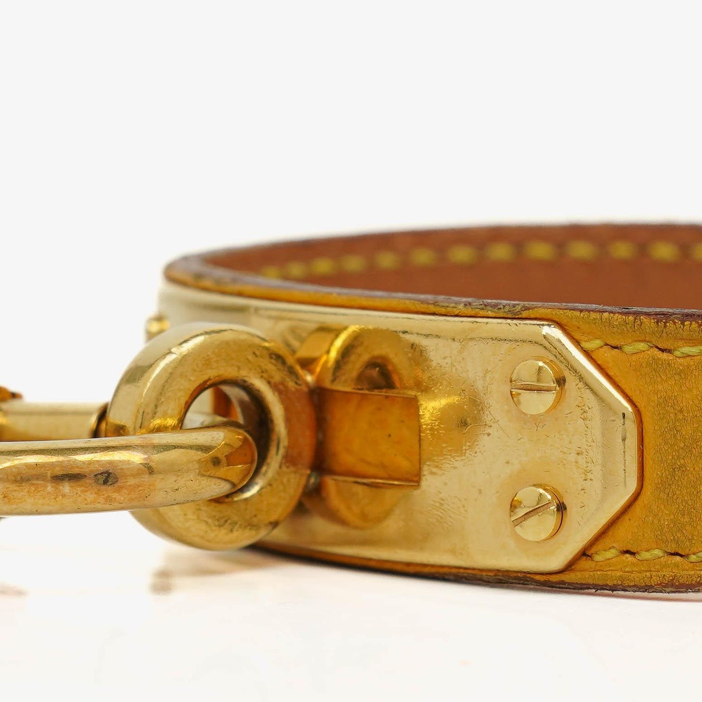 Hermès Kelly vergoldete Uhr mit Leder