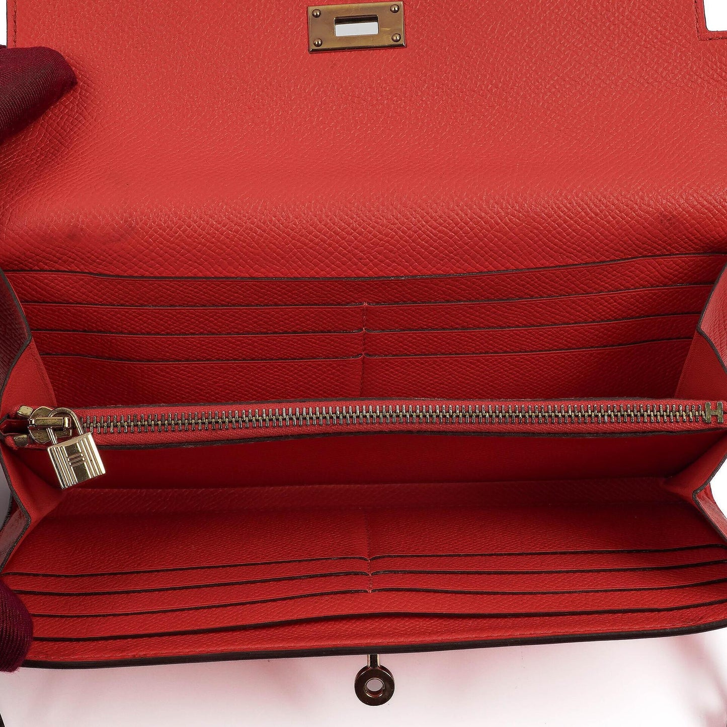 Hermès Kelly Longue Geldbörse aus Rose Jaipur Epsom Leder