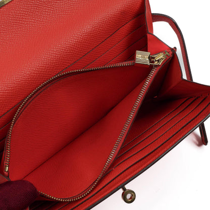 Hermès Kelly Longue Geldbörse aus Rose Jaipur Epsom Leder