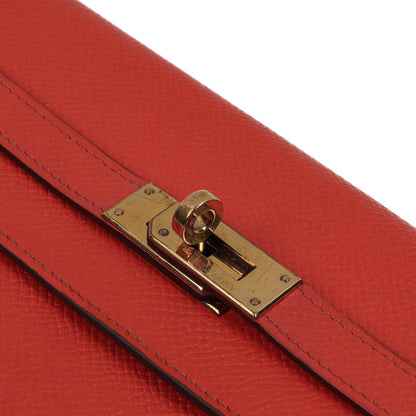 Hermès Kelly Longue Geldbörse aus Rose Jaipur Epsom Leder