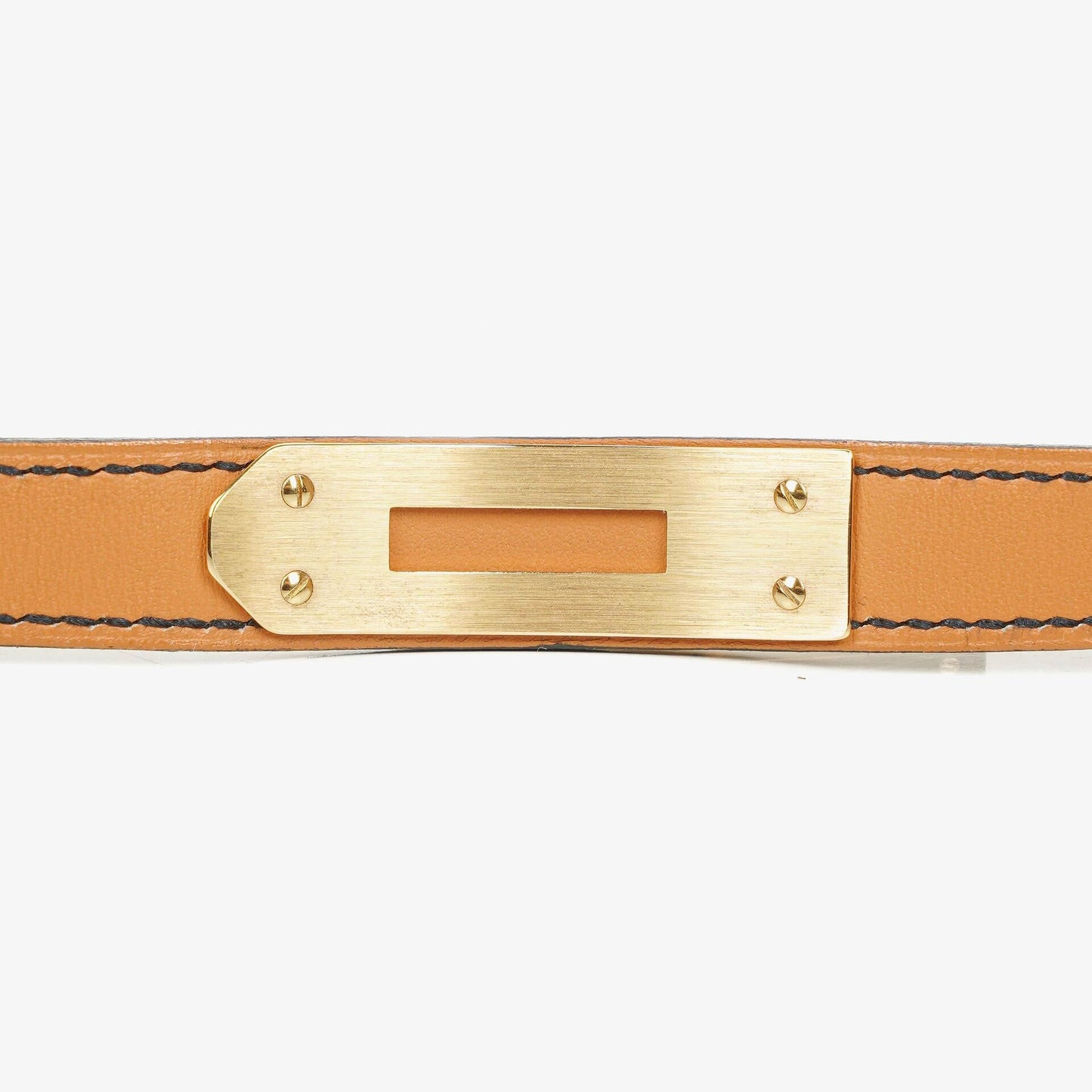 Hermès Kelly Noir Uhr aus Courchevel Leder mit Vergoldung