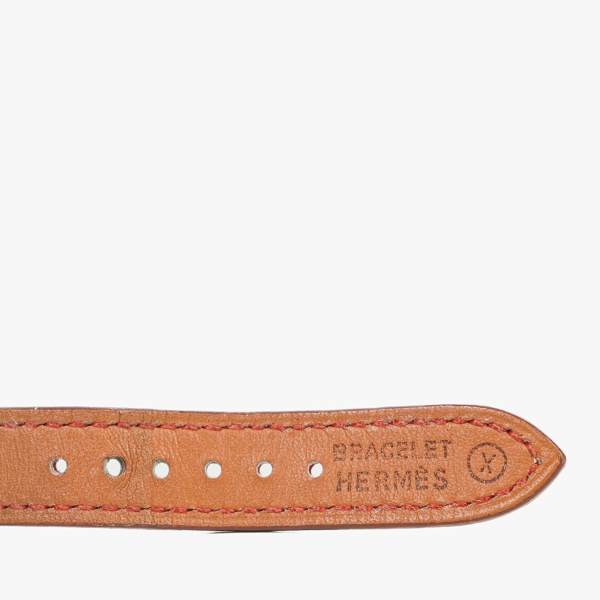 Hermès Kelly Uhr aus Rouge Courchevel Leder, vergoldet