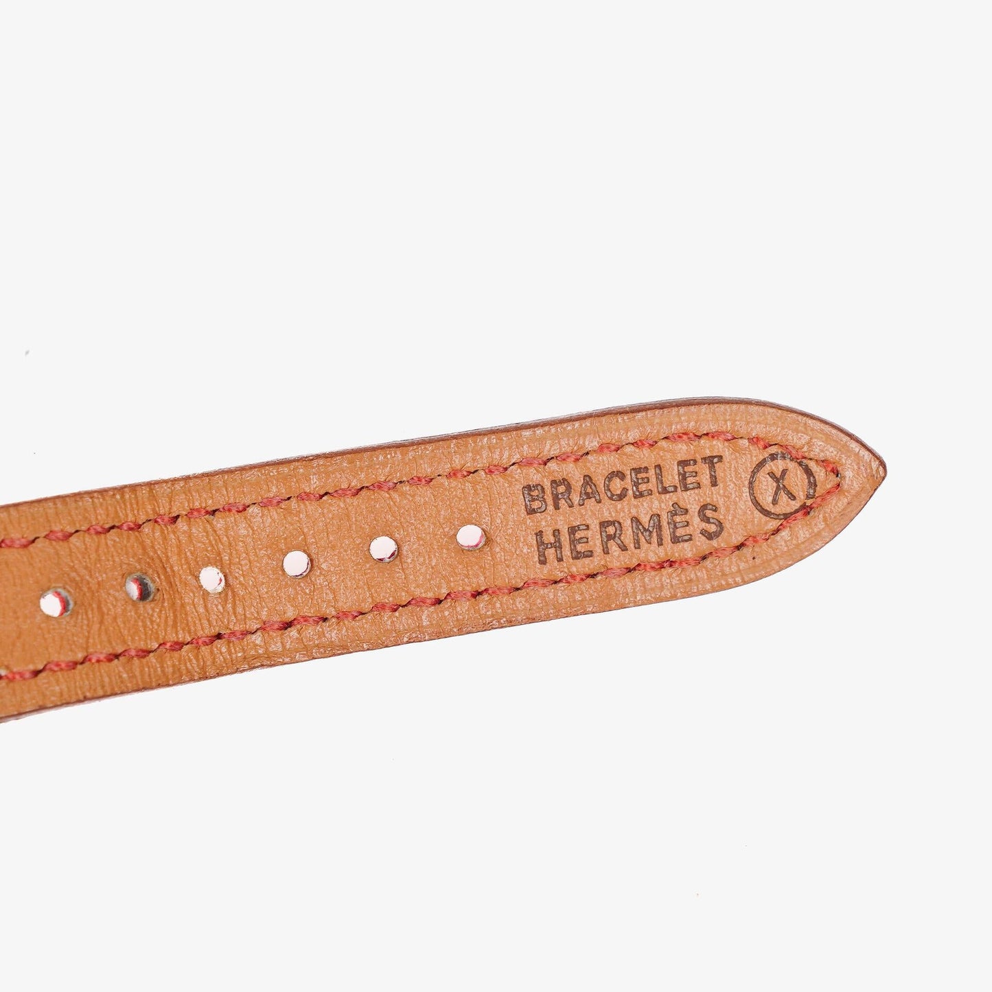 Hermès Kelly Uhr aus Rouge Courchevel Leder in Silberoptik