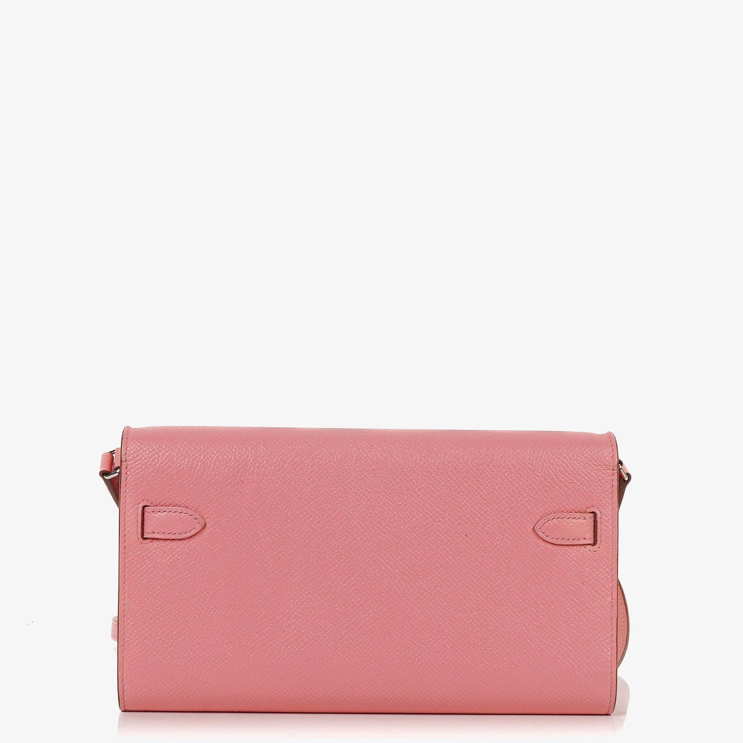 Hermès Kelly To Go Geldbörse aus Epsom in Rose Confetti mit Palladium-Beschlägen