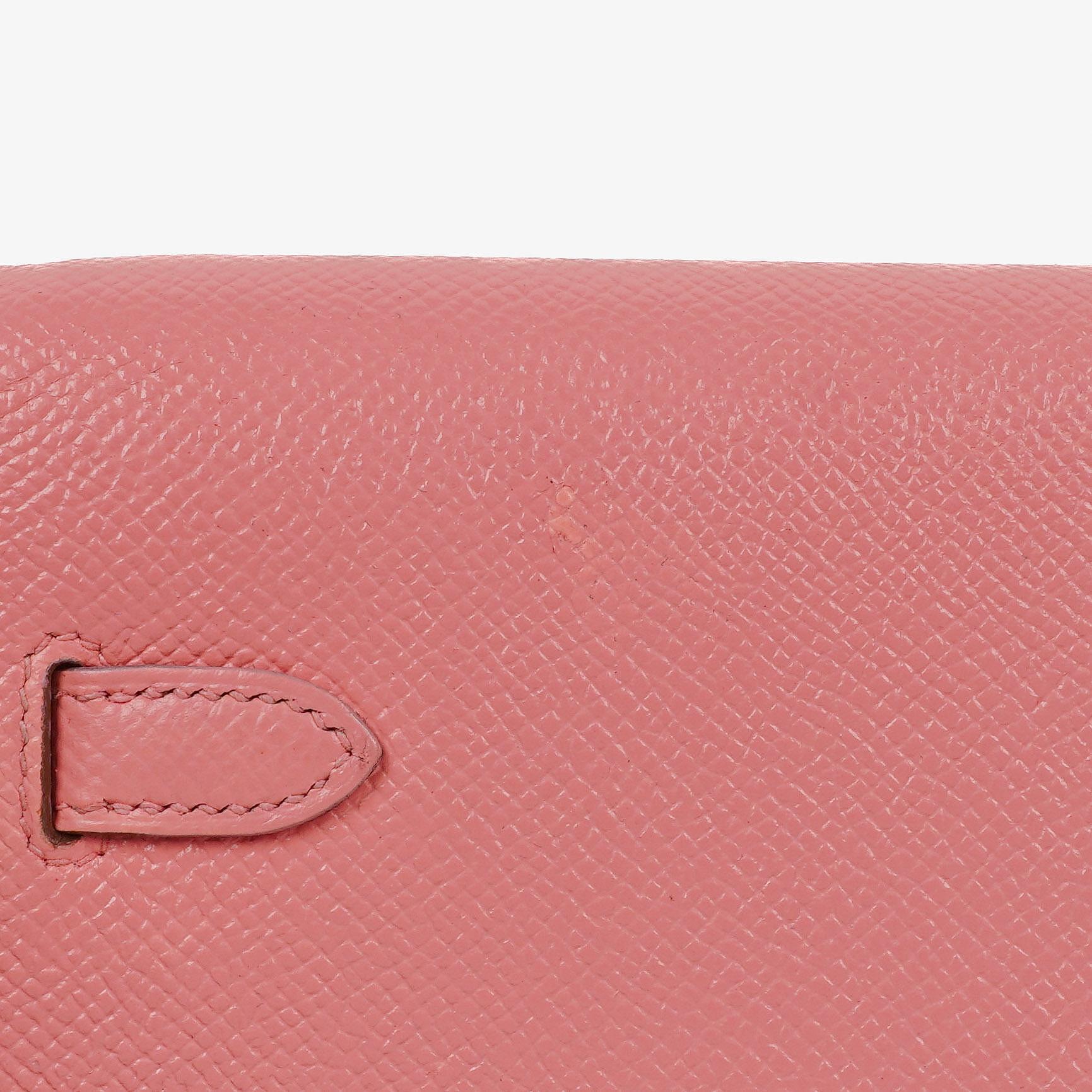 Hermès Kelly To Go Geldbörse aus Epsom in Rose Confetti mit Palladium-Beschlägen