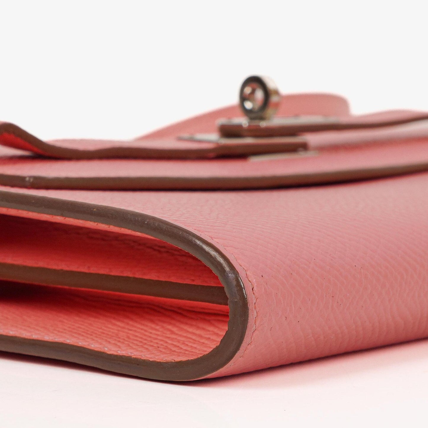 Hermès Kelly To Go Geldbörse aus Epsom in Rose Confetti mit Palladium-Beschlägen