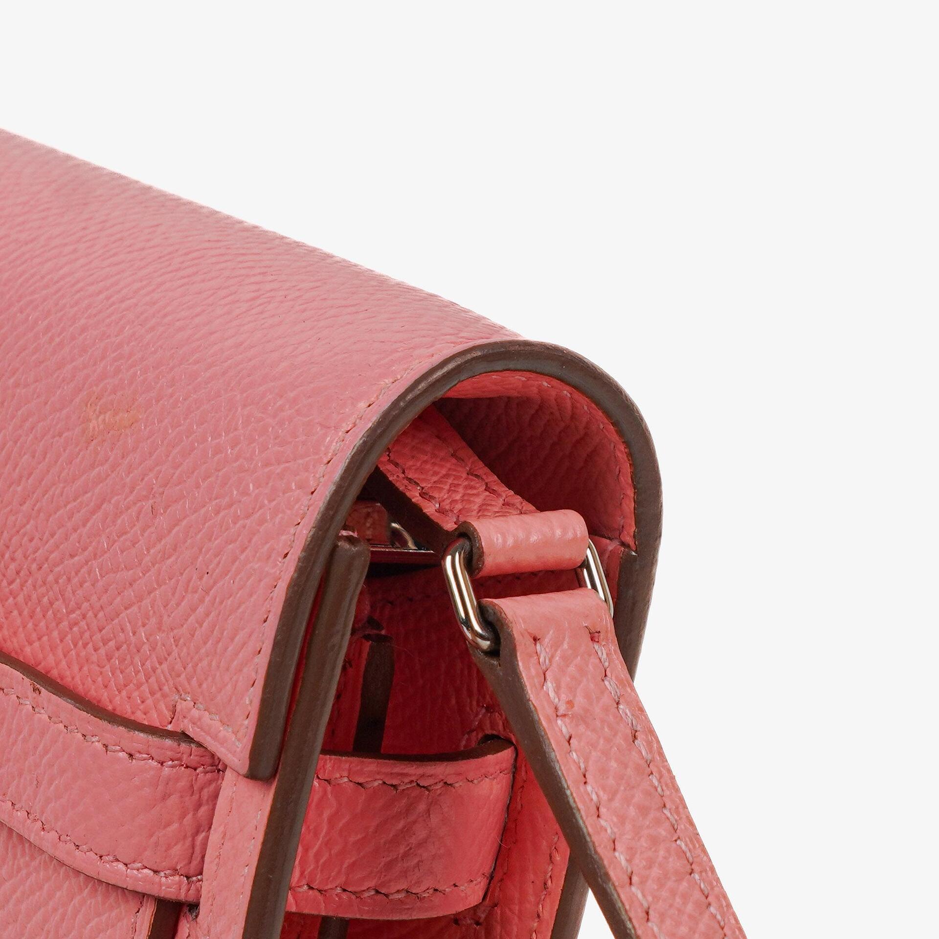 Hermès Kelly To Go Geldbörse aus Epsom in Rose Confetti mit Palladium-Beschlägen