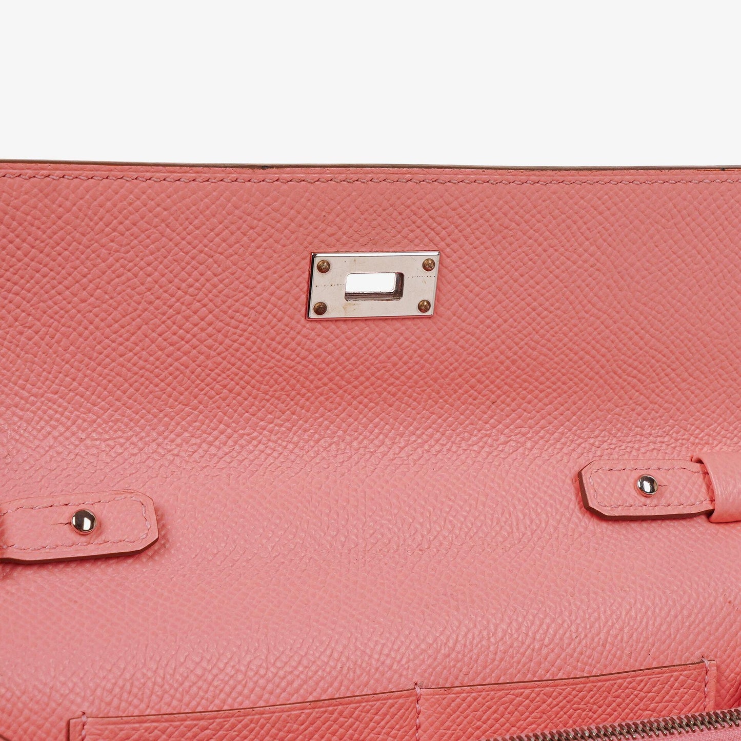 Hermès Kelly To Go Geldbörse aus Epsom in Rose Confetti mit Palladium-Beschlägen