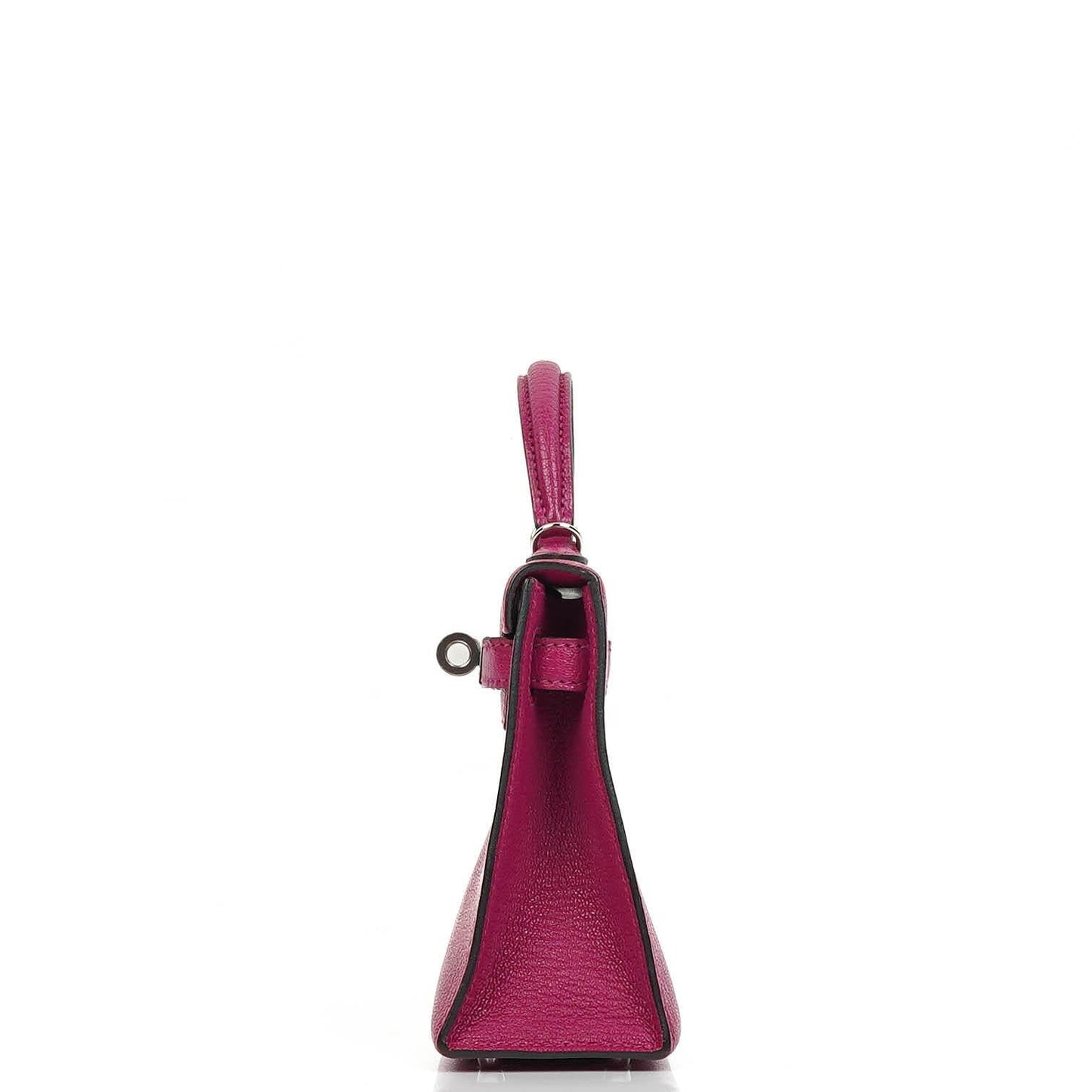 Hermes Mini Kelly Sellier, Chevre Mysore Rose Pourpre Lila, Palladium Hardware