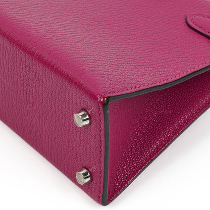 Hermes Mini Kelly Sellier, Chevre Mysore Rose Pourpre Lila, Palladium Hardware
