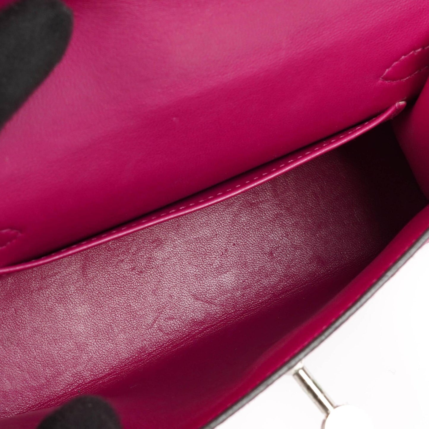 Hermes Mini Kelly Sellier, Chevre Mysore Rose Pourpre Lila, Palladium Hardware