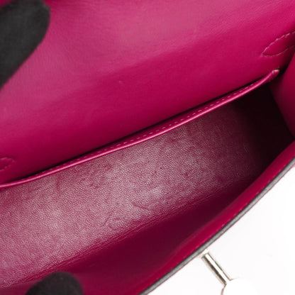 Hermes Mini Kelly Sellier, Chevre Mysore Rose Pourpre Lila, Palladium Hardware
