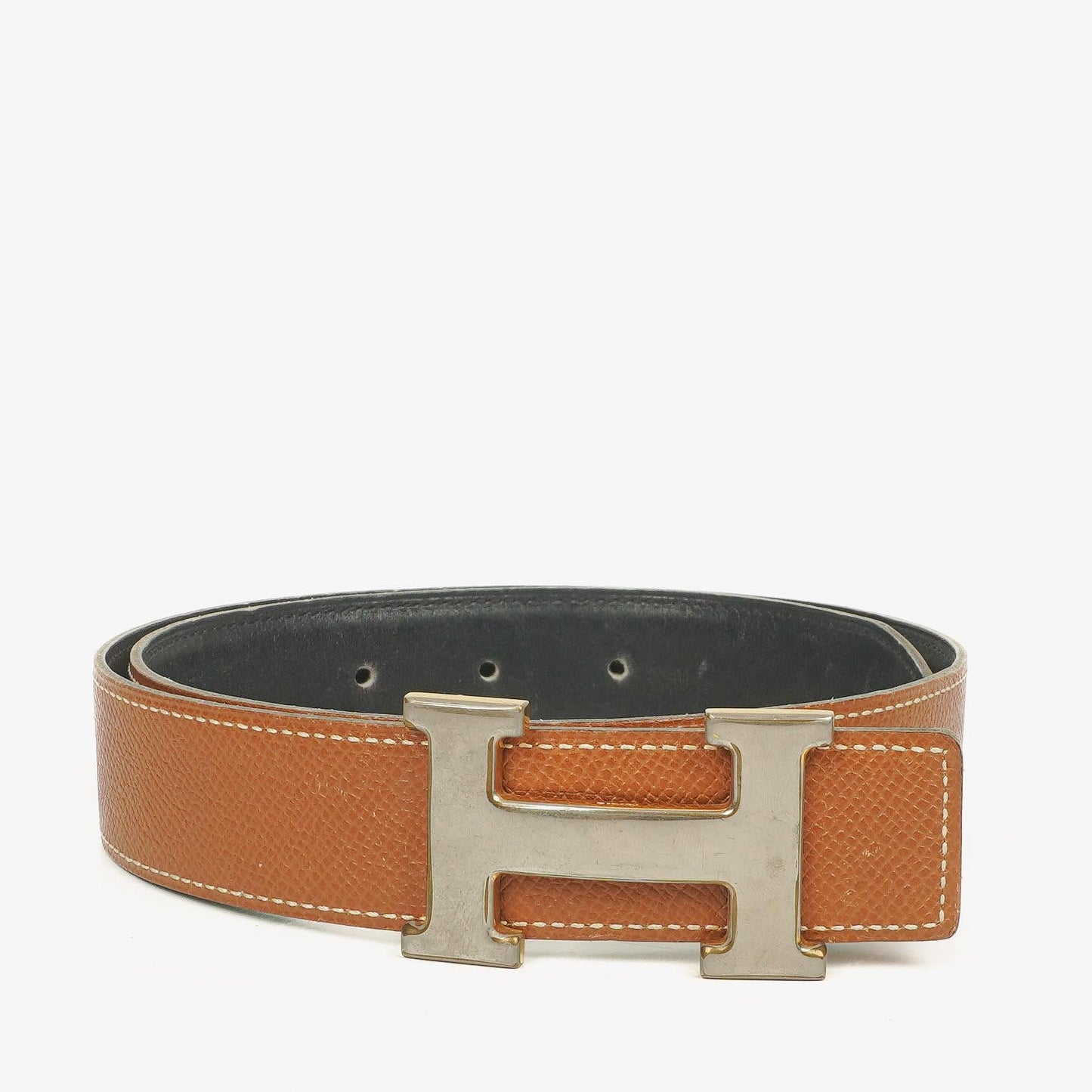 Hermès H Wendegürtel 65 in Navy und Gold Box, 30 mm