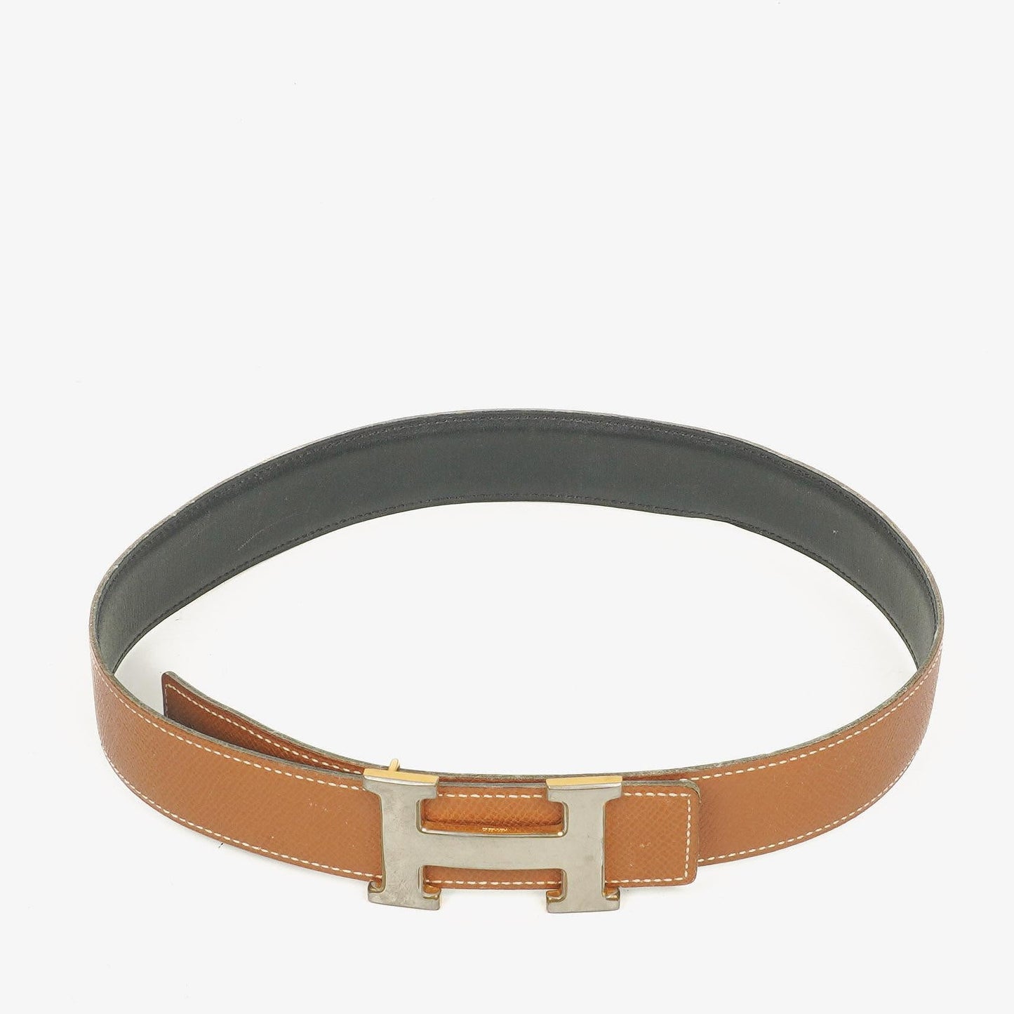 Hermès H Wendegürtel 65 in Navy und Gold Box, 30 mm