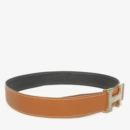 Hermès H Wendegürtel 65 in Navy und Gold Box, 30 mm
