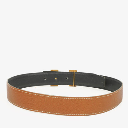 Hermès H Wendegürtel 65 in Navy und Gold Box, 30 mm